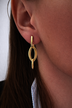 Stříbrné pozlacené visací náušnice